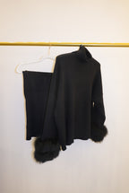 Black Jogging set with detachable fur cuff