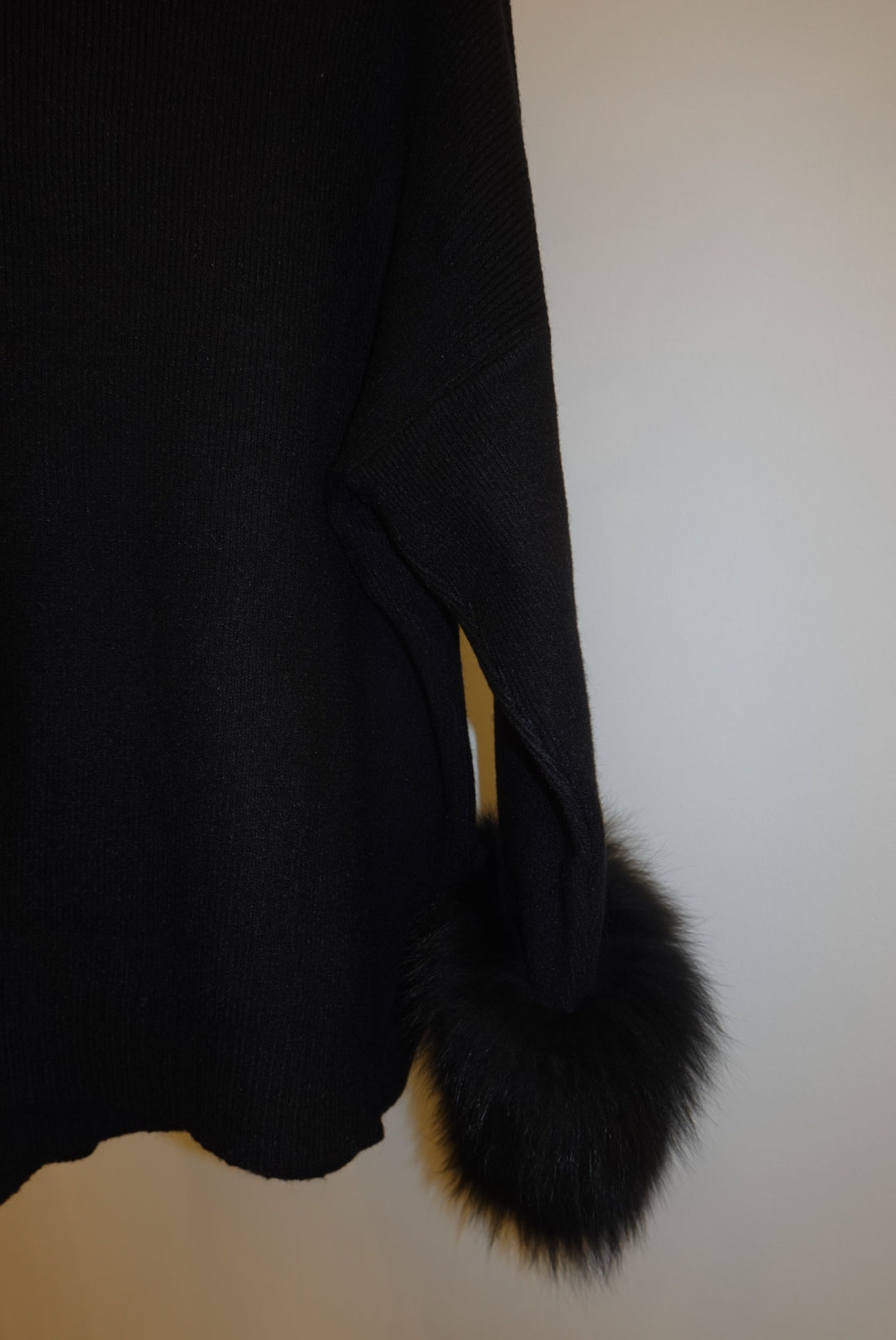 close up of detachable fur cuff