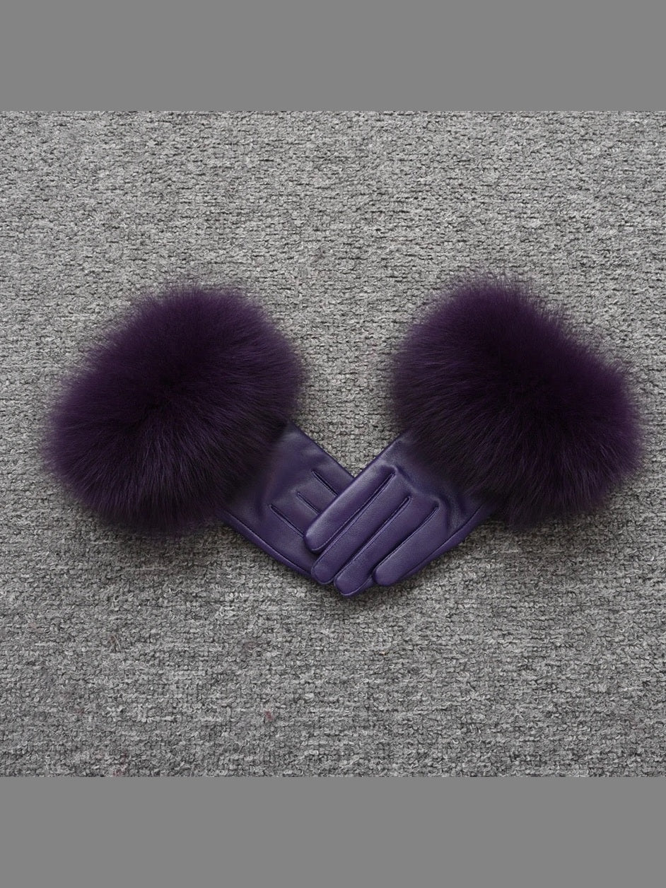 Leather Gloves with fur